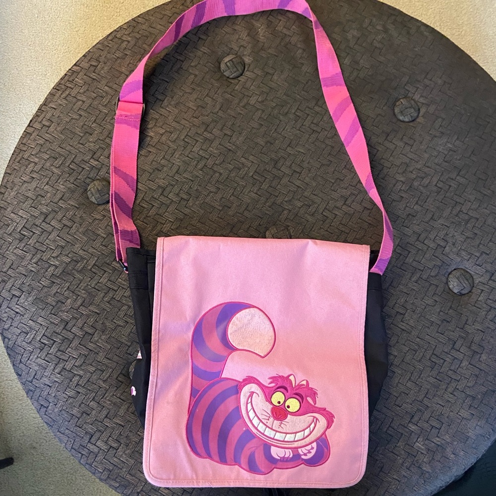 Cheshire cat crossbody book bag